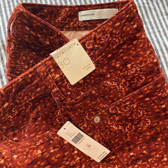 NWT stretchy corduroy high waisted skinny Anthropologie Pilcro pants size 30 - Picture 5 of 13